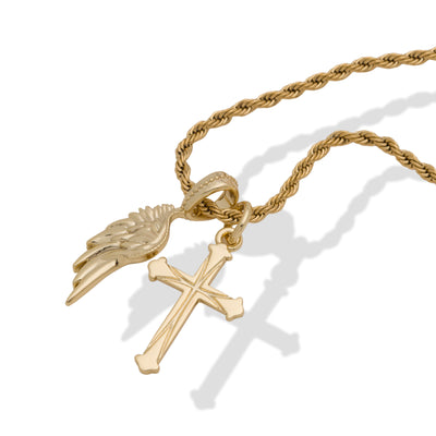 Cross and Wing Pendant