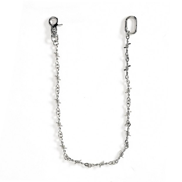 Barbed Wire Pocket Chain - Silver