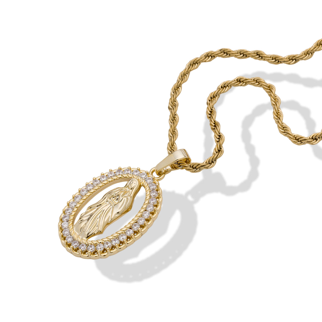 Diamond Guadalupe Pendant – Saint Midas