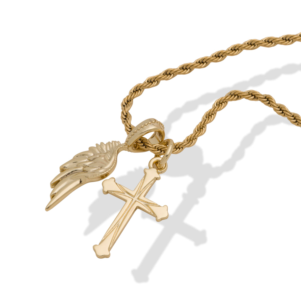 Cross and Wing Pendant – Saint Midas